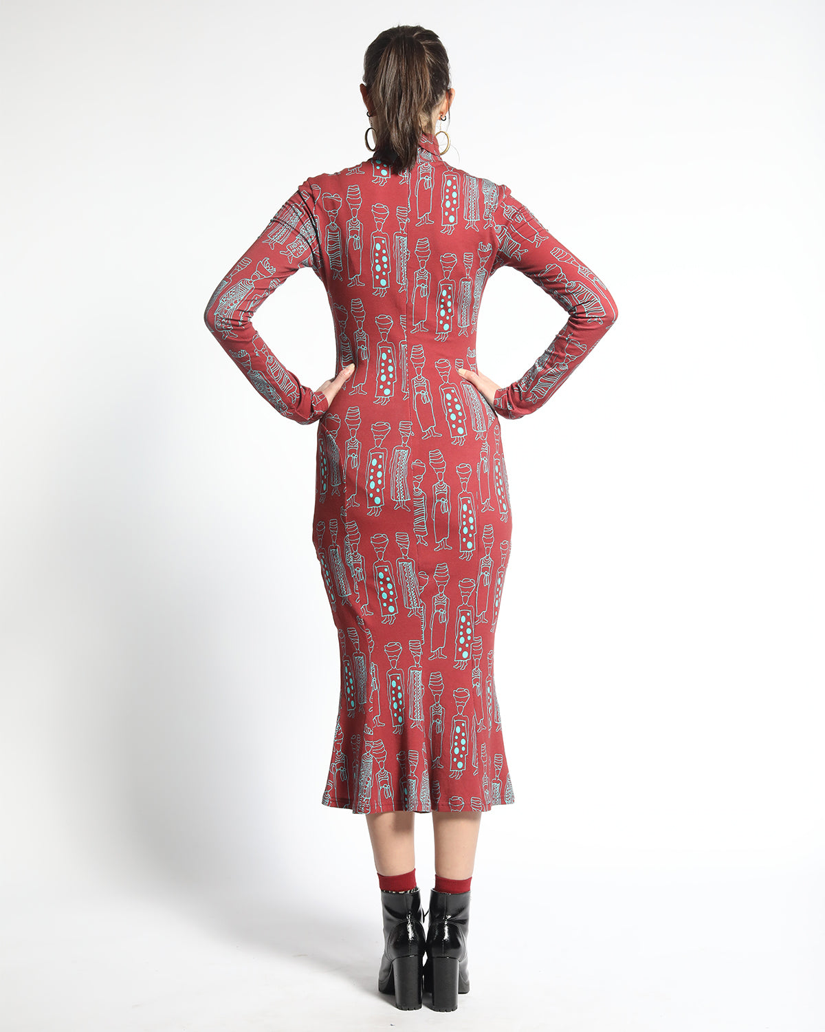 Sade turtleneck dress -Burgundy