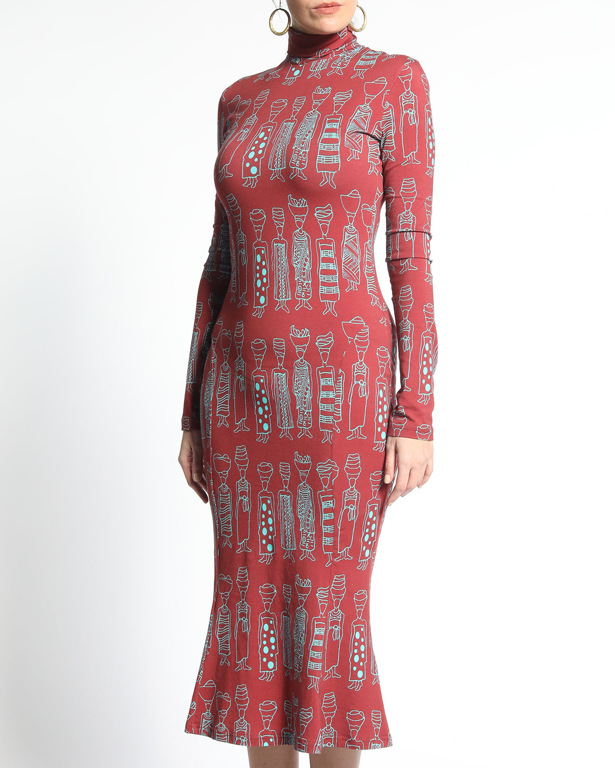 Sade turtleneck dress -Burgundy