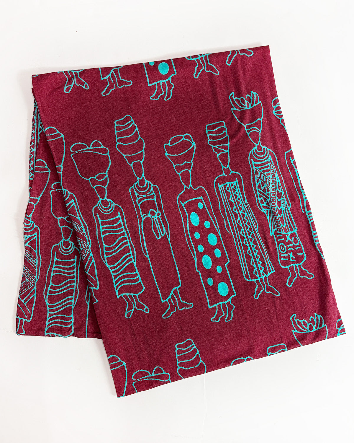 Closeup of print on bamboo cotton scarf