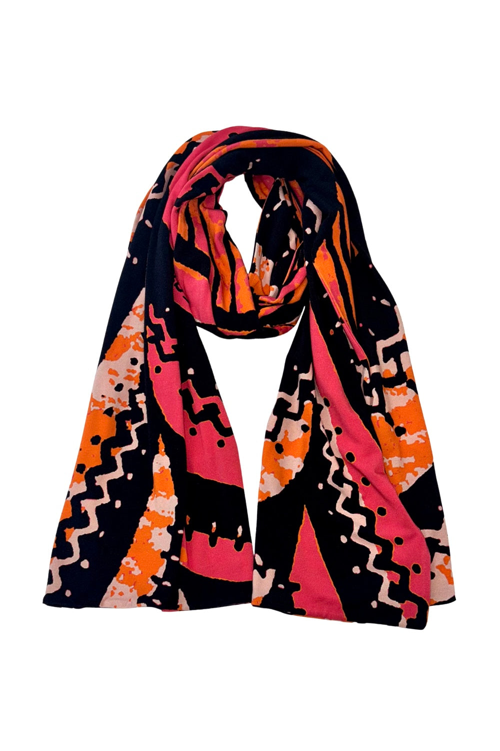 bamboo fiber bold afrocentric print scarf tied view