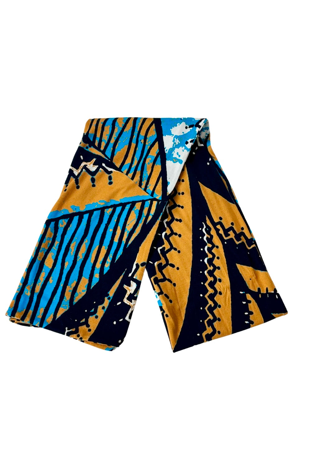 multicolor african inspired print scarf folded view