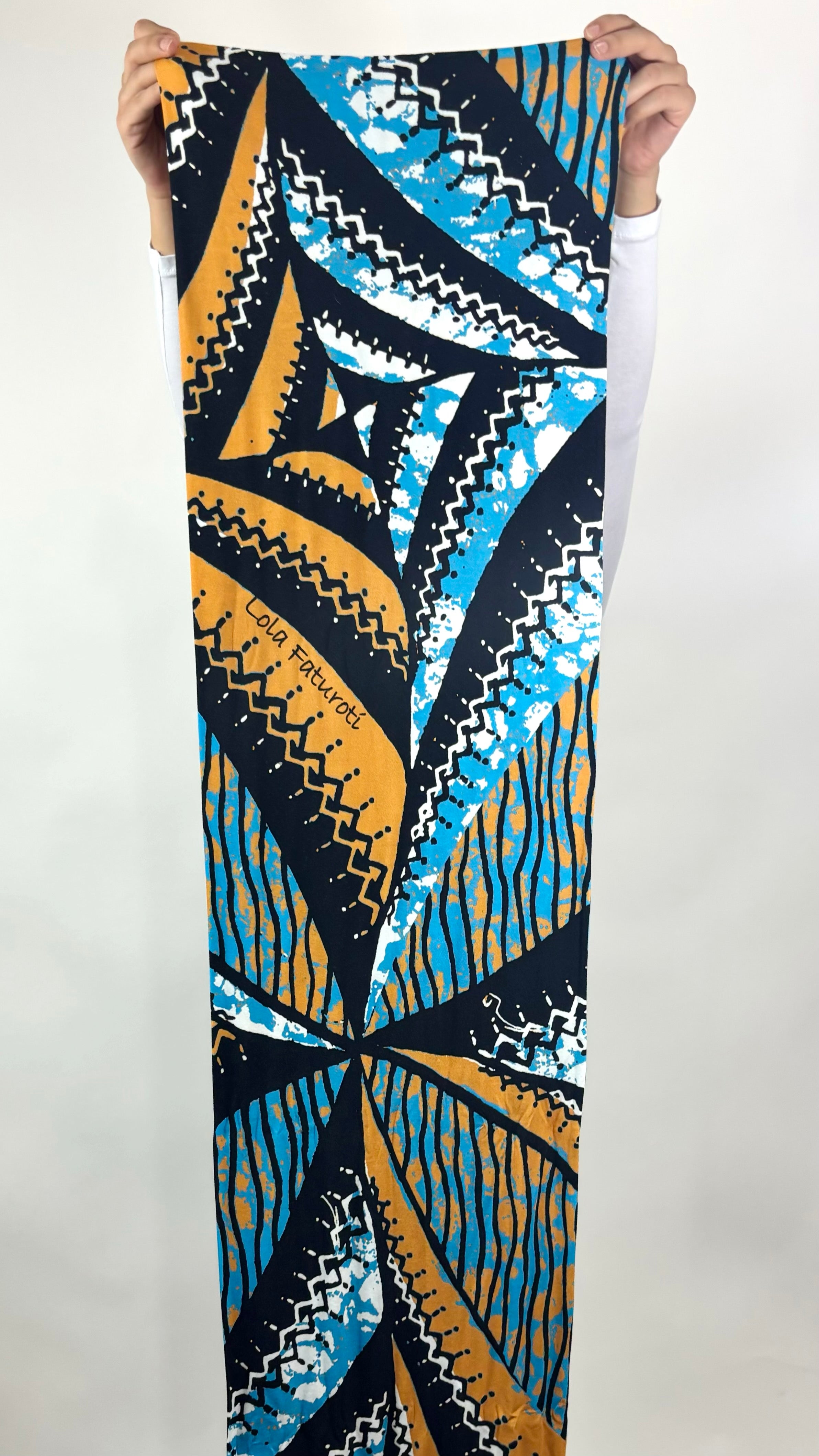 statement bold print jersey biodegradable scarf full view