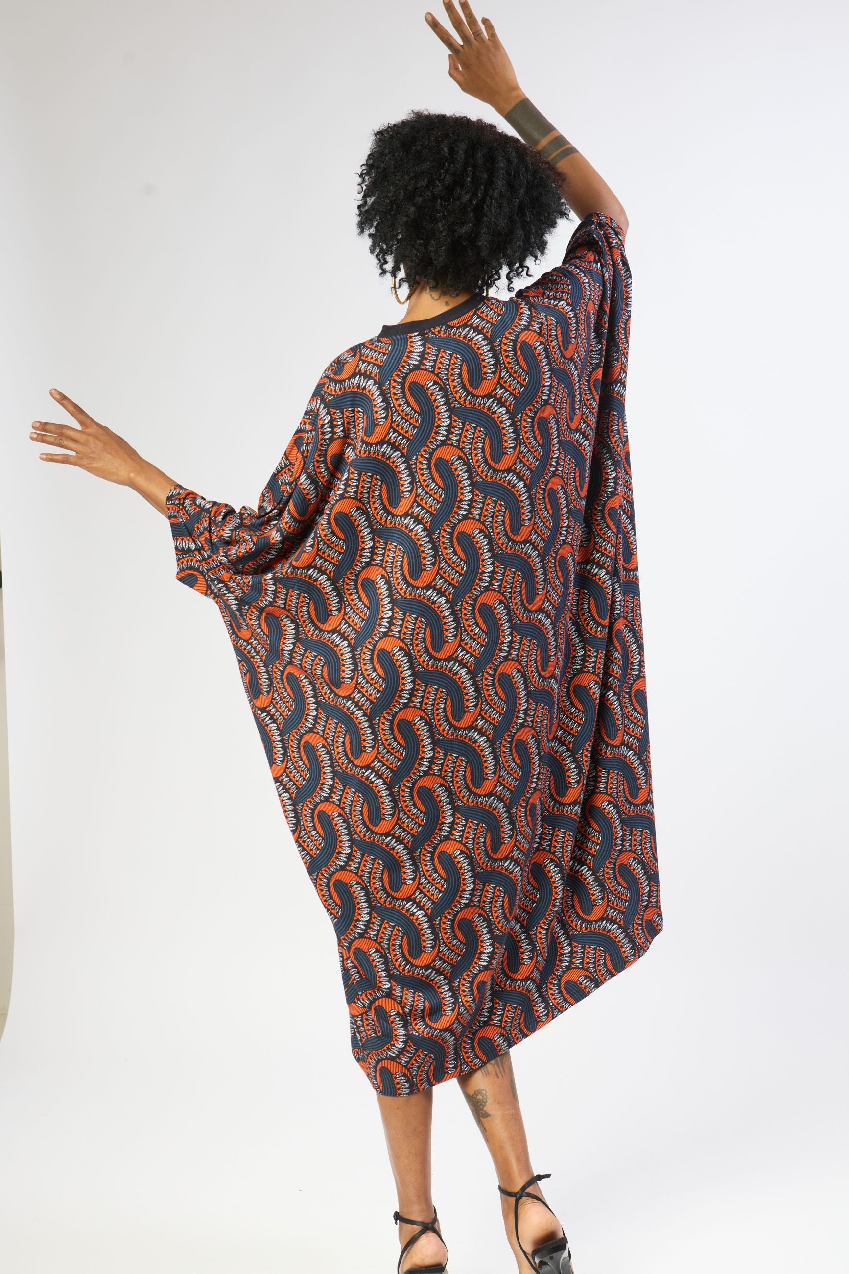 sustainable relaxed fit boubou dress back view