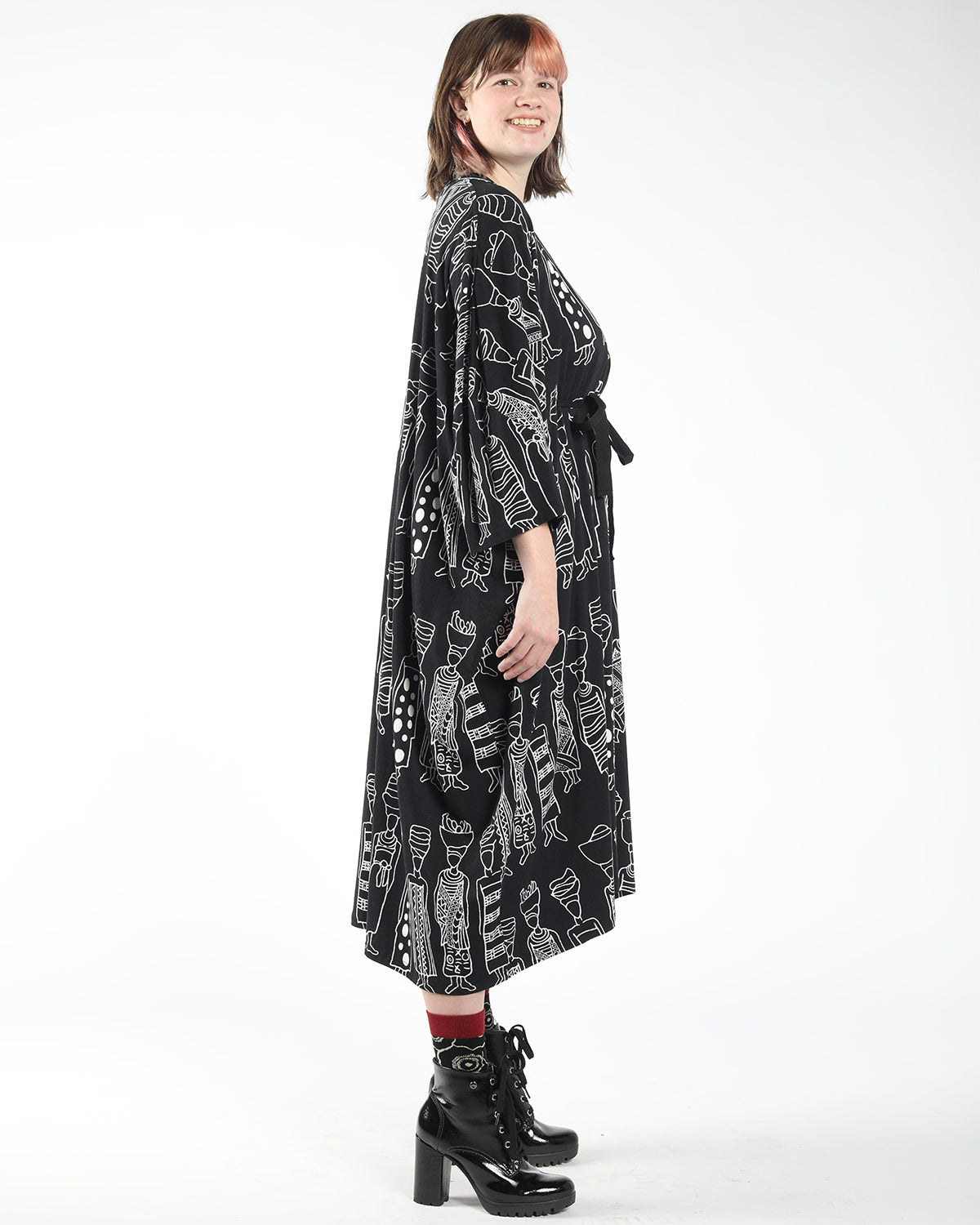 oversize dress with figure motif print boubou