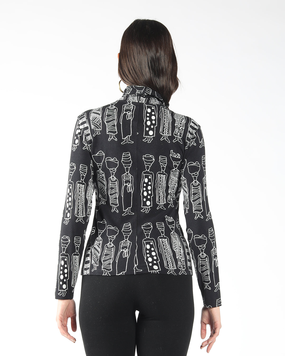 Bamboo organic cotton afrocentric print turtleneck