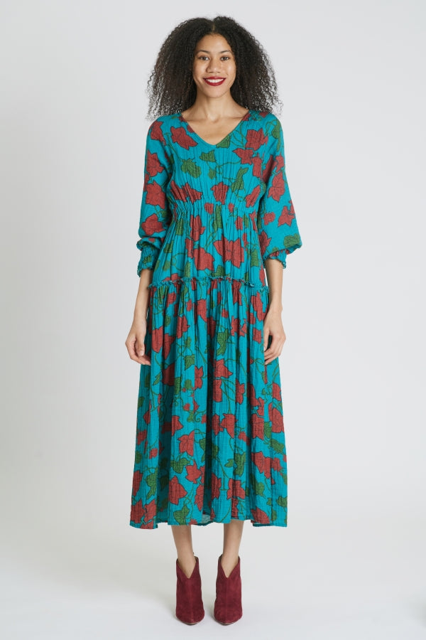 Crinkle Cotton Maxi Dress