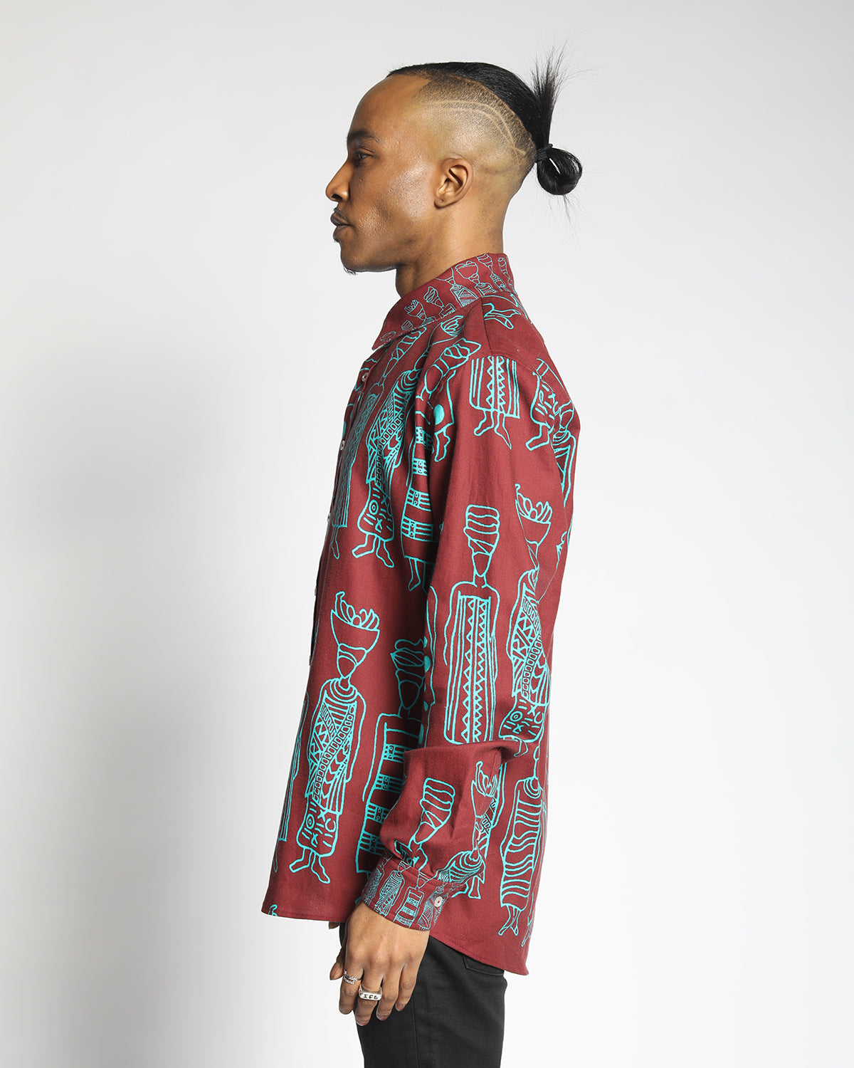 Male model wearing unisex sustainable cotton shirt