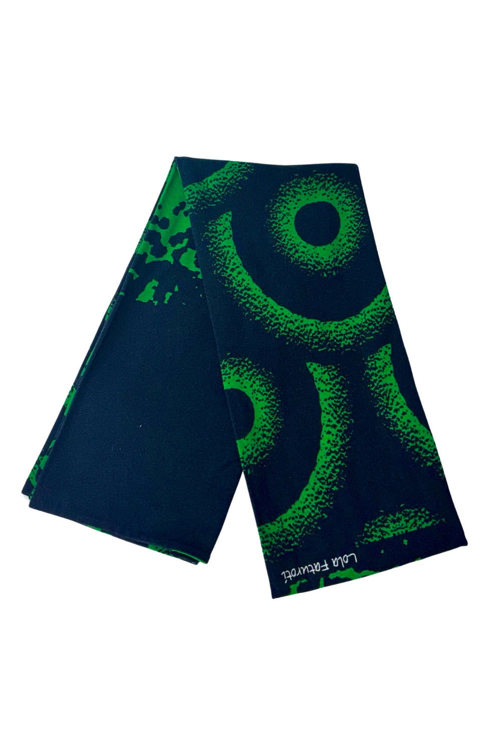 jersey fabric eco-friendly sunrise print scarf folded view