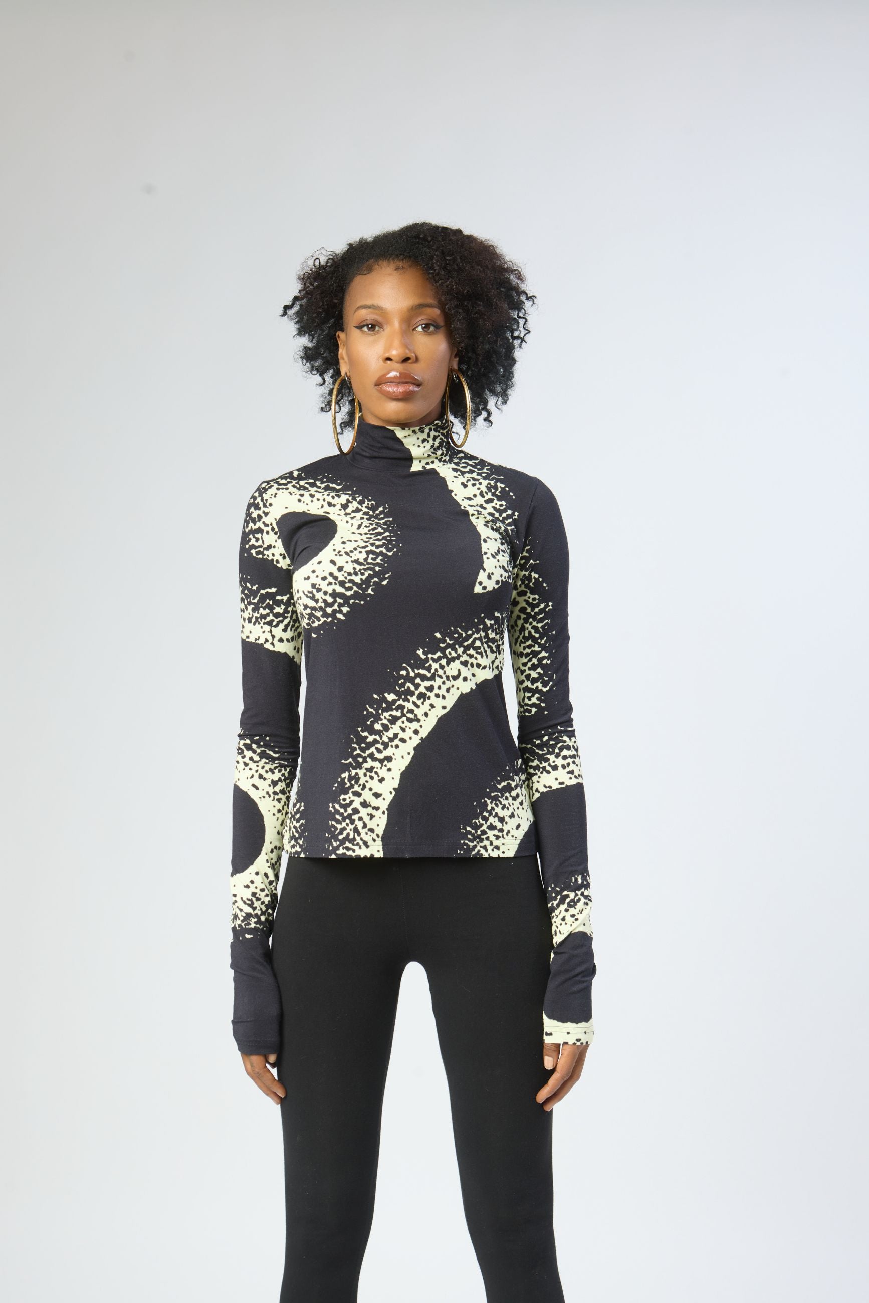 elegant stylish cozy black sustainable turtleneck