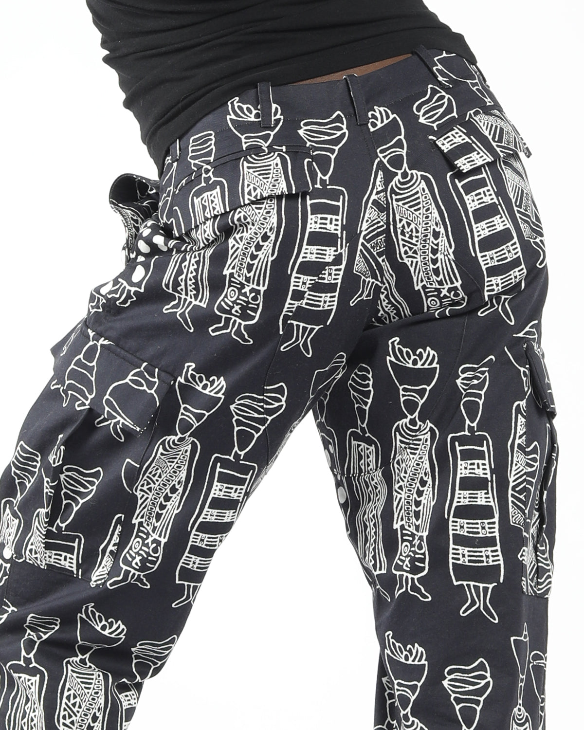 eco-friendly unisex african pattern utility cargo pants