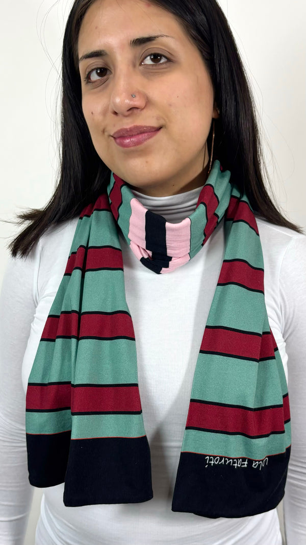 Stripe Horizontal Scarf - Grey