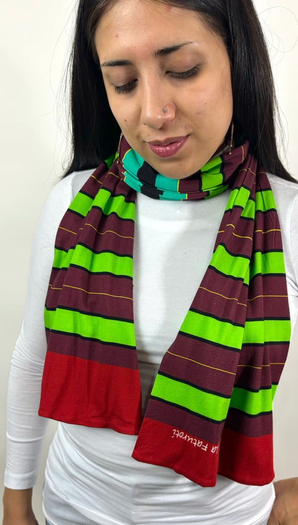 Stripe Horizontal Scarf - Green