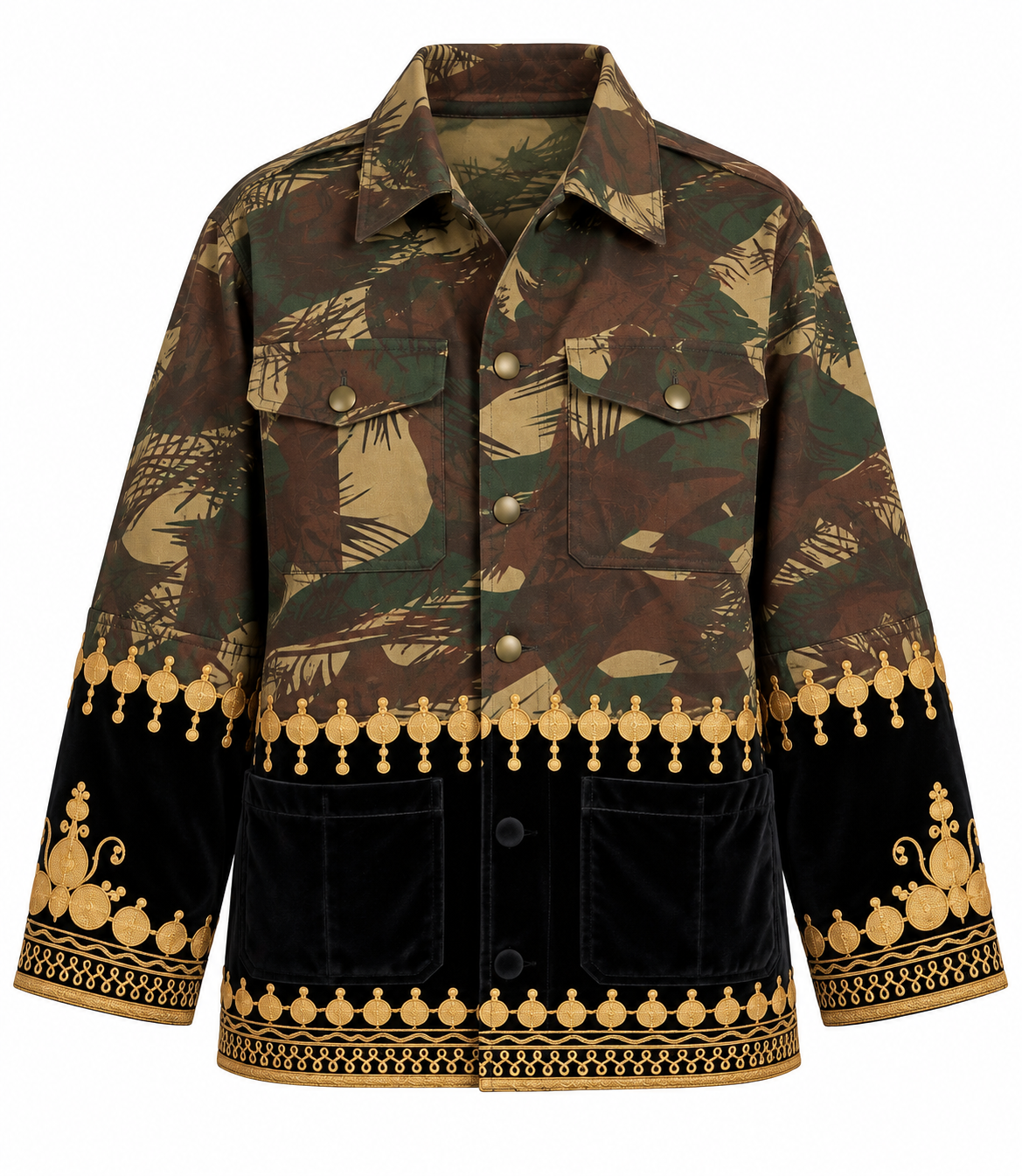 Tún Jacket Black velvet and gold embroidery detail