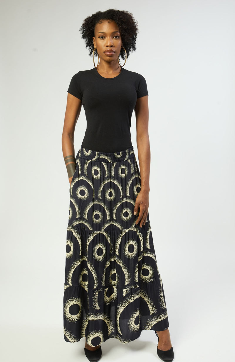 Foyin Prairie Skirt - Sun risng Black/white