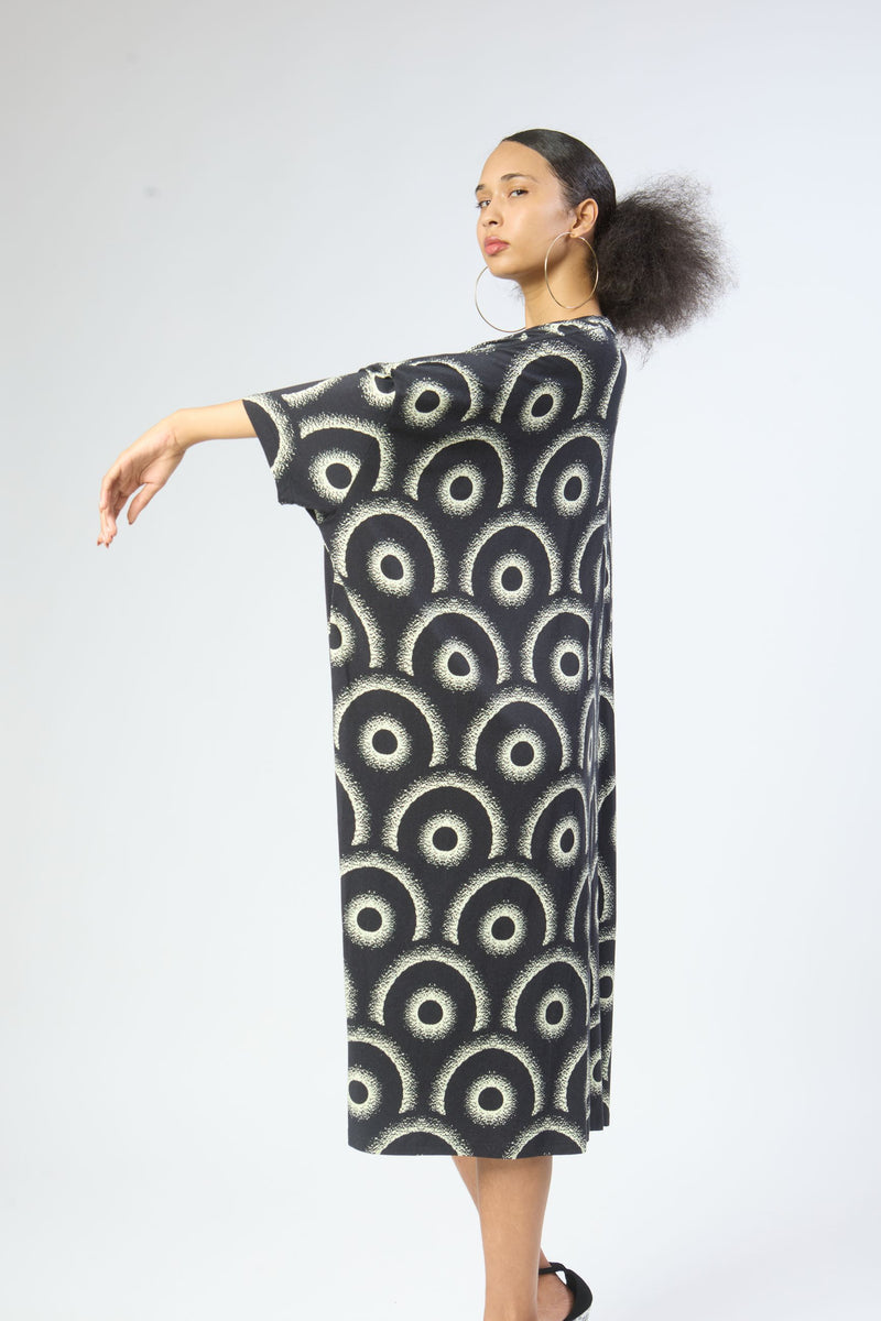 Kemi Boubou dress  - Sun rising black/white