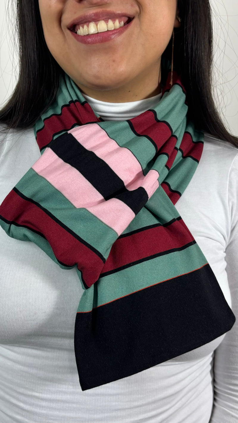 Stripe Horizontal Scarf - Grey