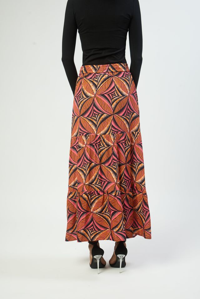 Elastic waist prairie skirt