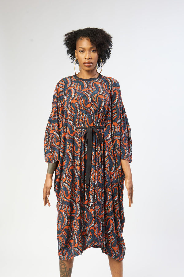 jersey fabric soft tee shirt midi dress with tie front view
