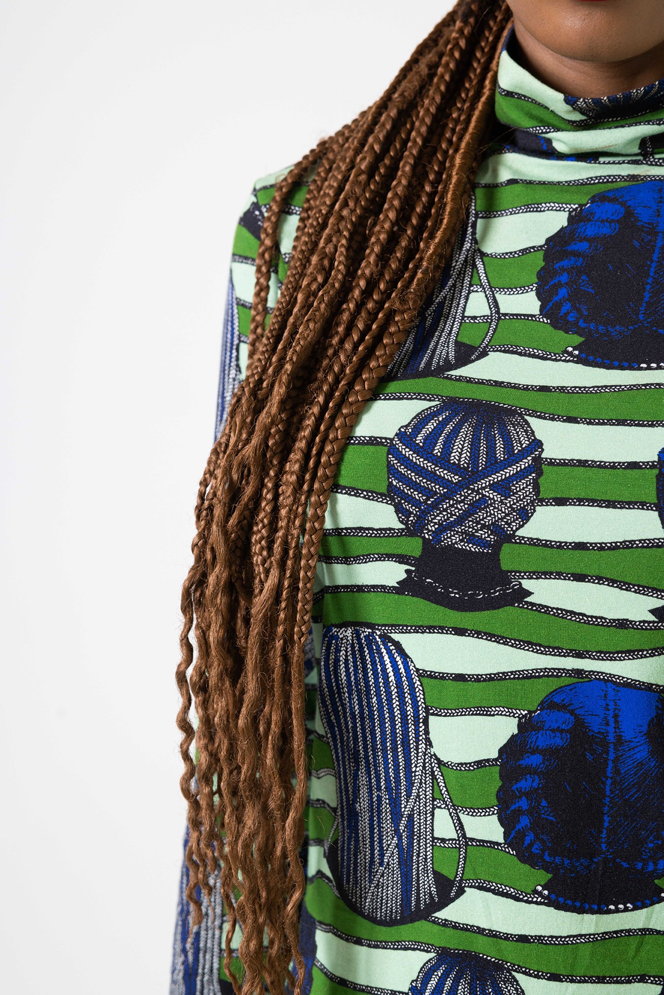 African print sustainable long sleeve turtleneck