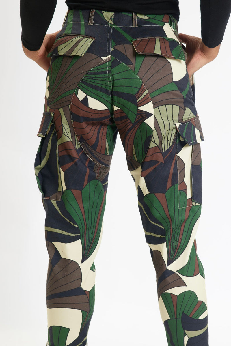 Chic Cargo Pants - Forest Swamp Design