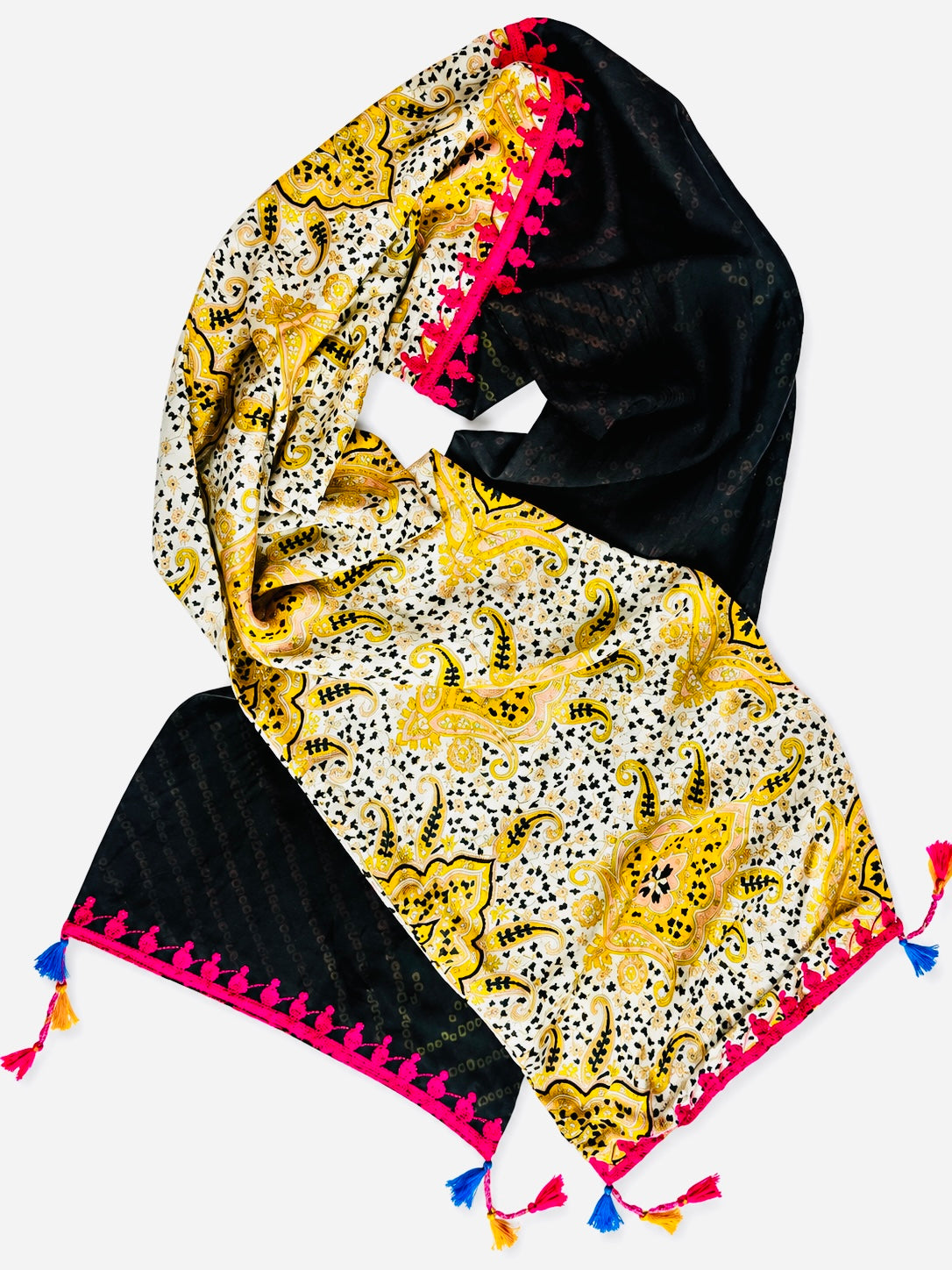 Golden Midnight Silk Scarf
