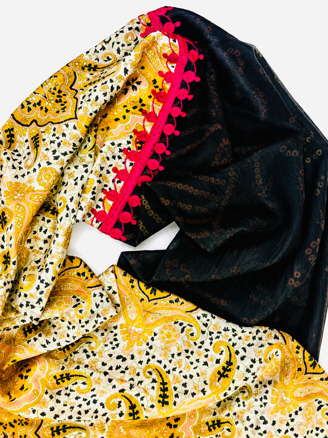 Golden Midnight Silk Scarf
