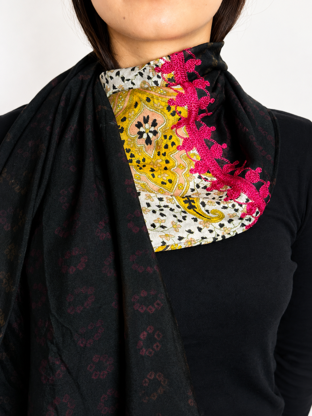 Golden Midnight Silk Scarf