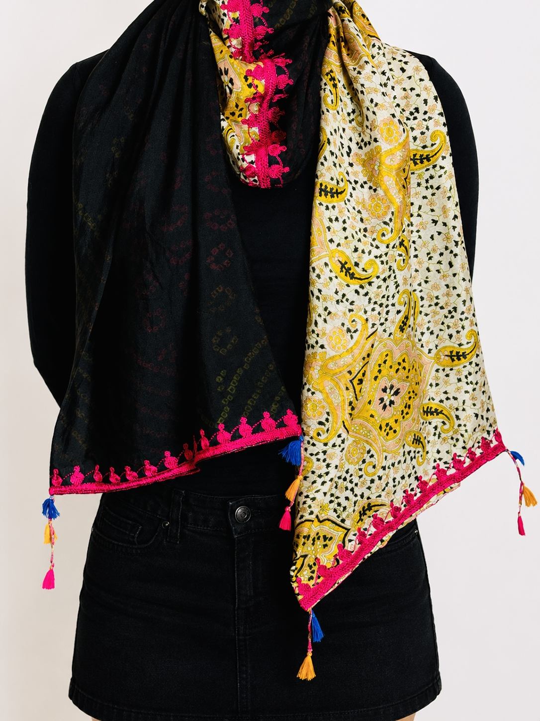 Golden Midnight Silk Scarf