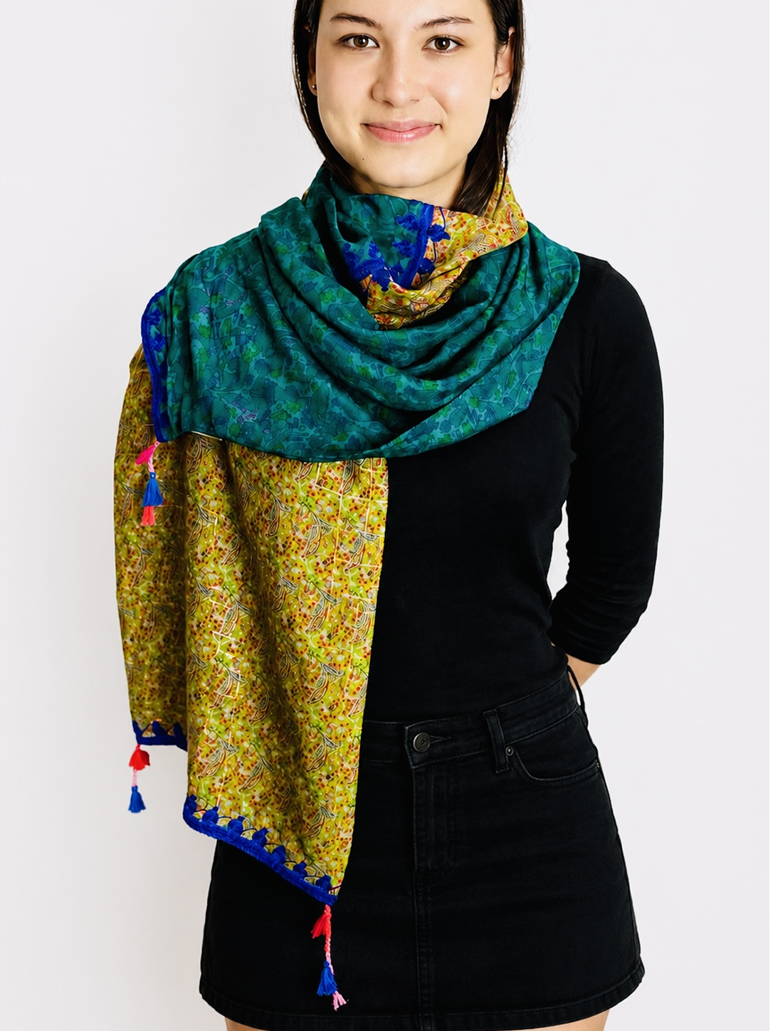 Olive Grove Silk Scarf