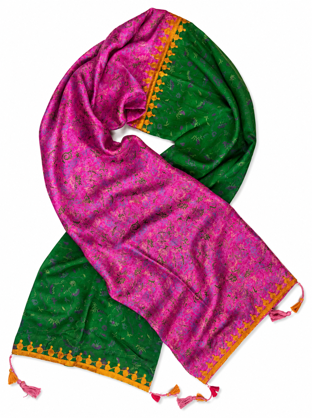 Pink Emerald Silk Scarf