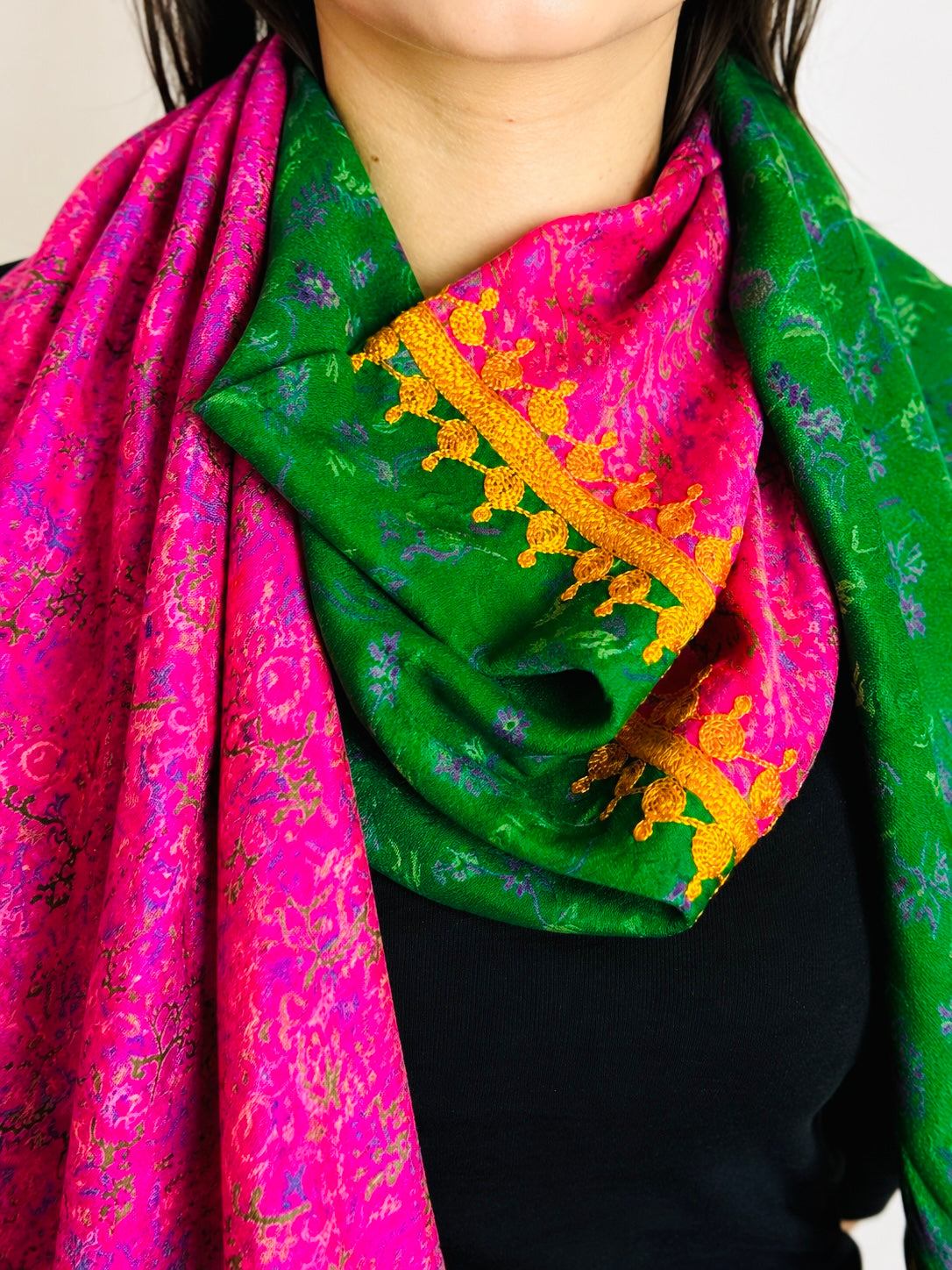 Pink Emerald Silk Scarf
