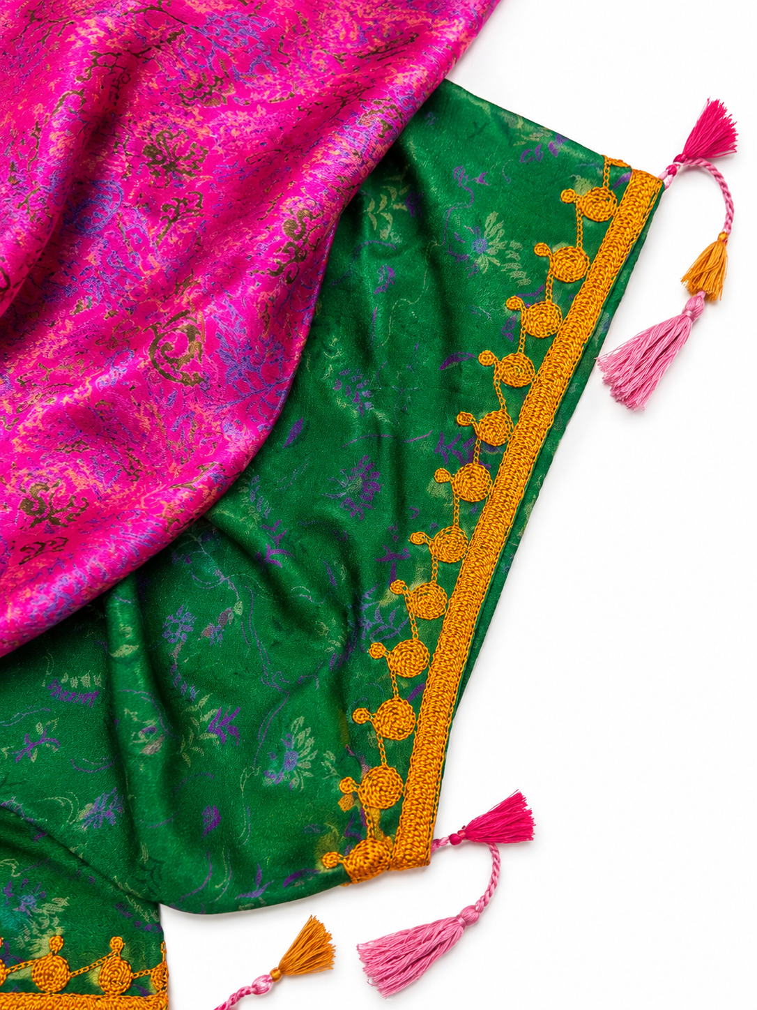 Pink Emerald Silk Scarf