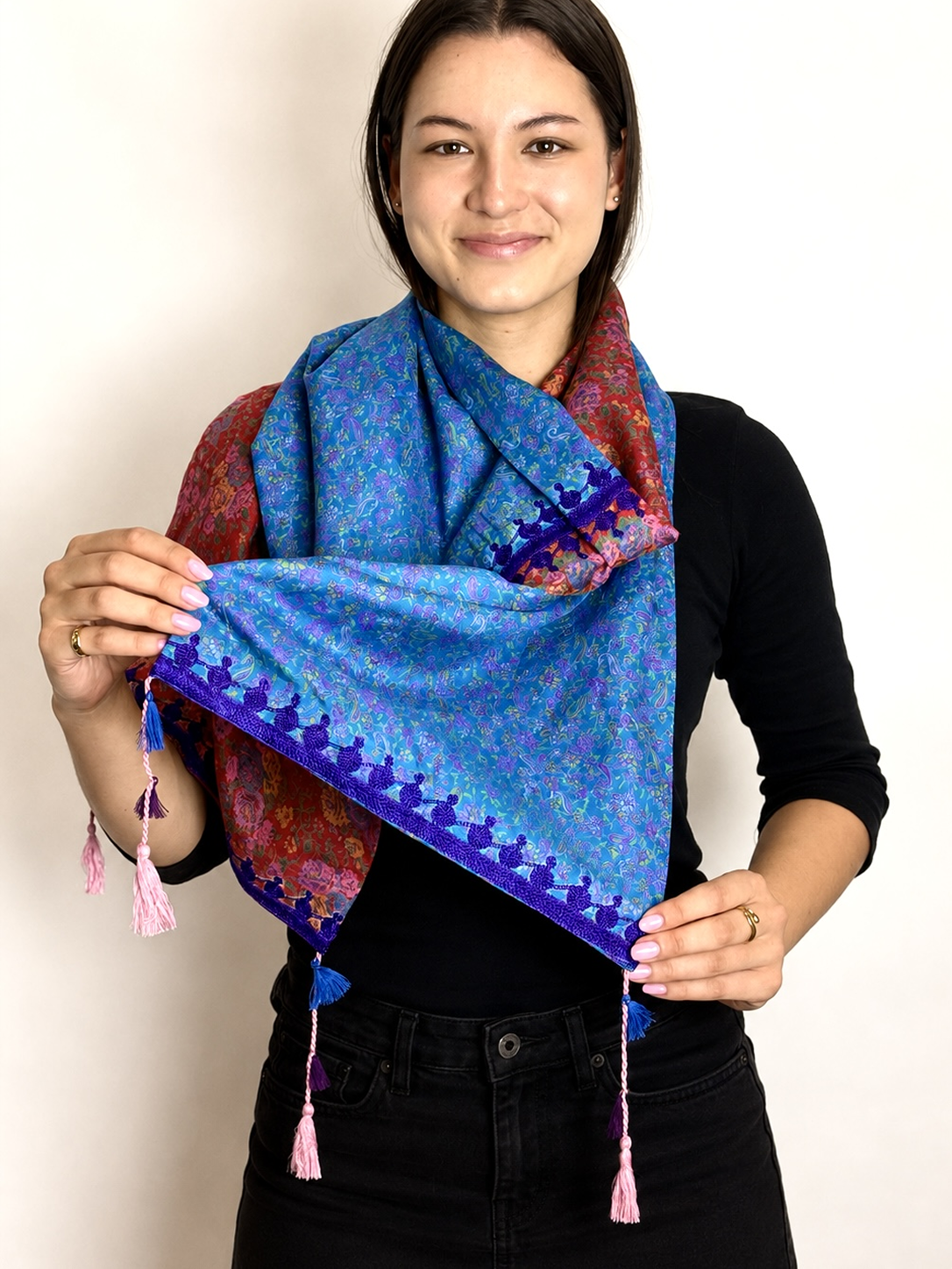 Sapphire Garden Silk Scarf
