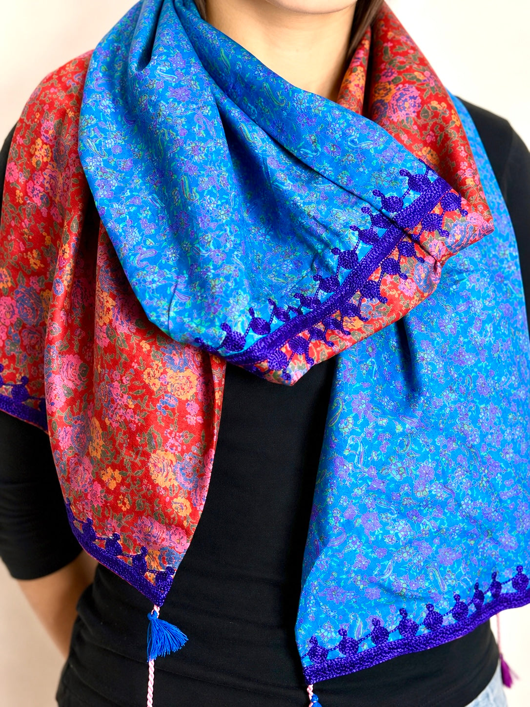 Sapphire Garden Silk Scarf