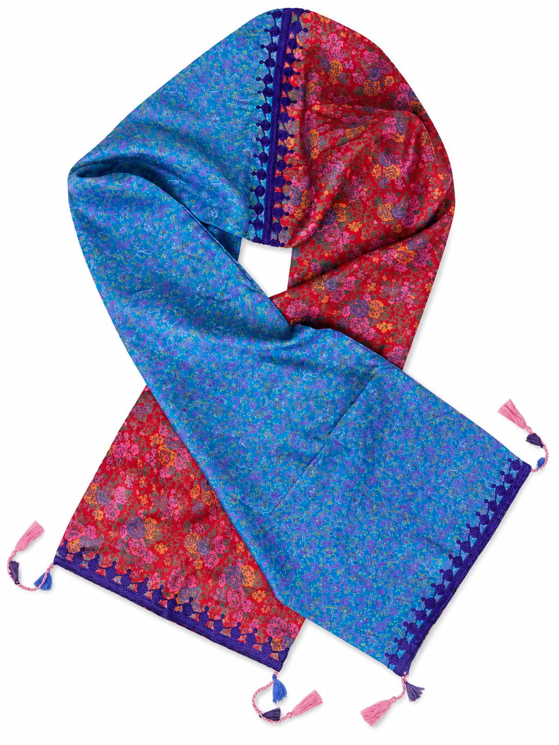 Sapphire Garden Silk Scarf