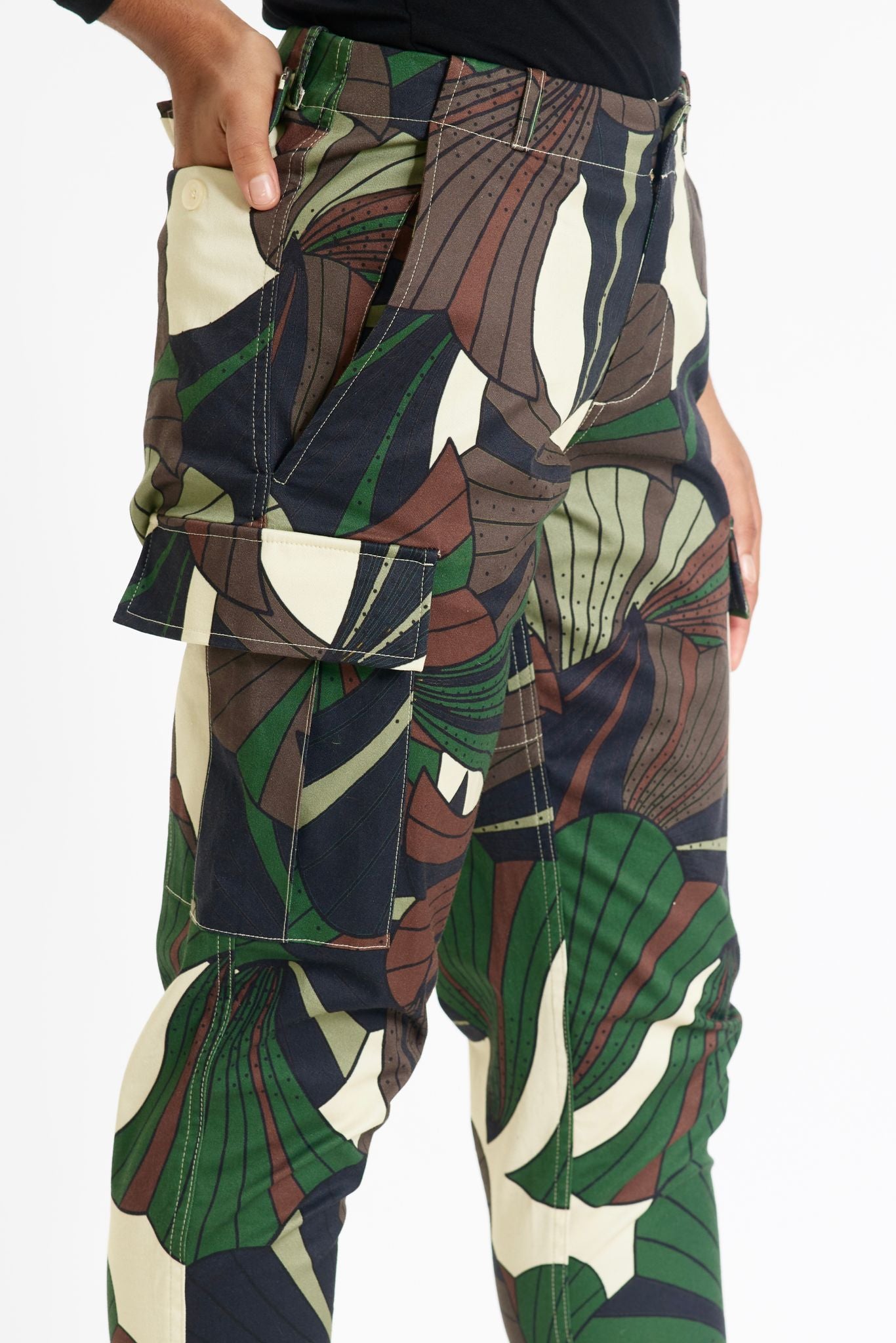 Lola Faturoti Forest Swamp utility eco-friendly Pants close up