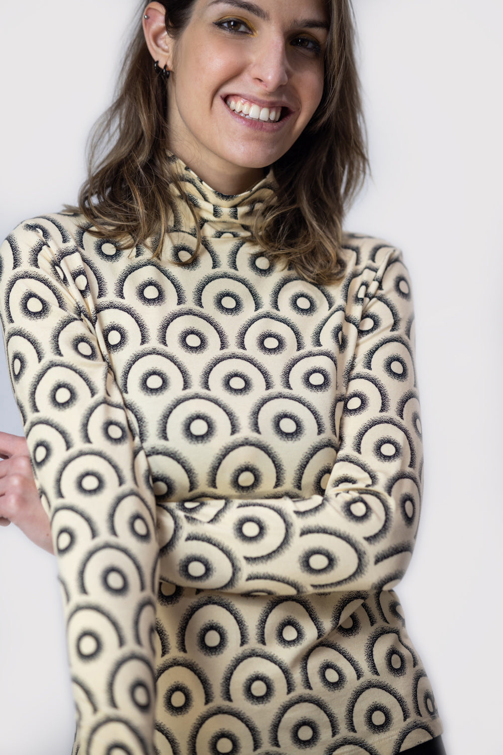 women's sustainable printed comfy turtleneck 