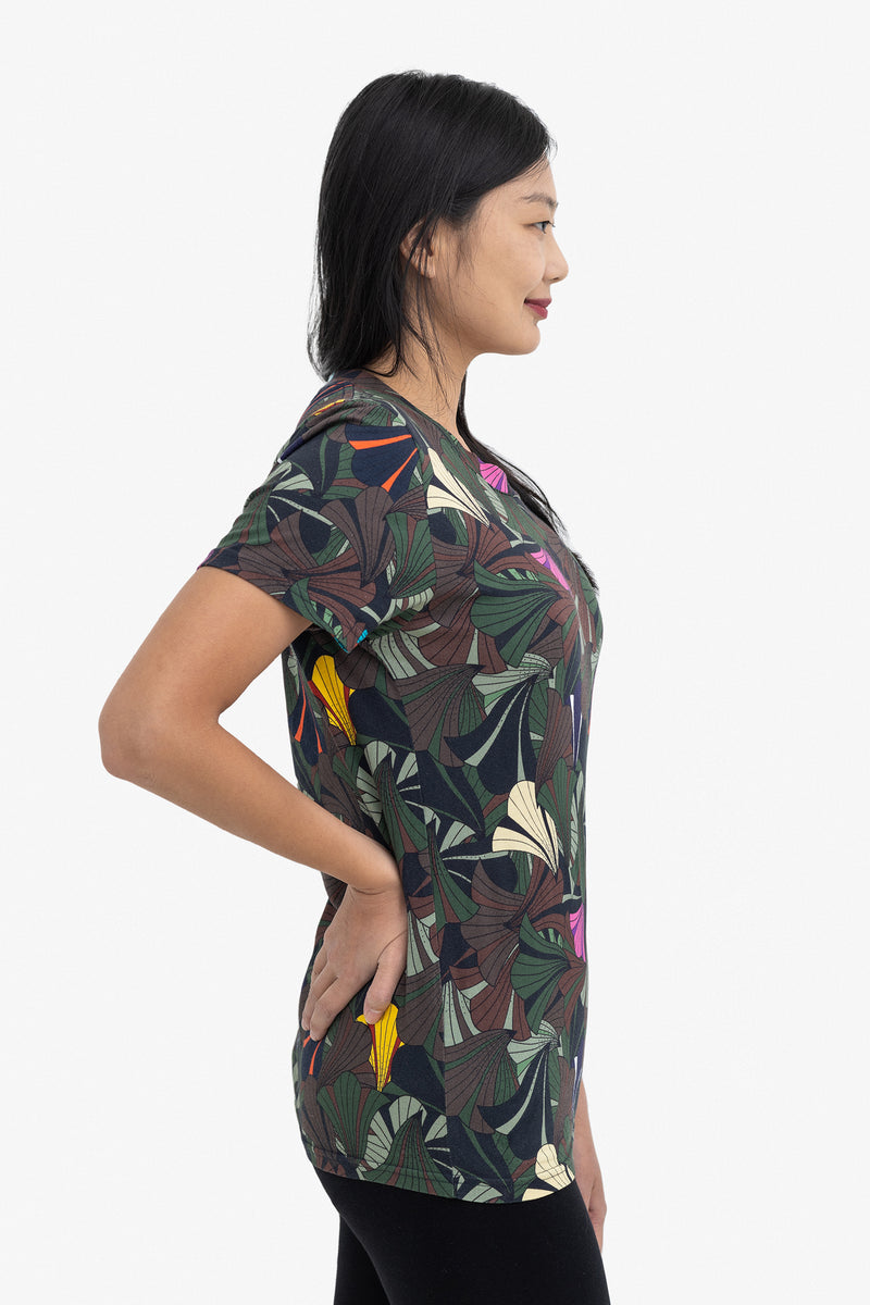 Tropical Camou T-Shirt - Forest Flowers
